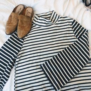 Madewell Wide-Sleeve Turtleneck In Stripe-Block